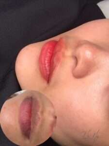Phun môi màu đỏ dâu giúp khắc phục khuyết điểm (Nguồn: Hamy Spa)